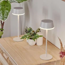 Romdrup Lampe de table d'extérieur, Lampe à poser LED Blanc, 1 lumière