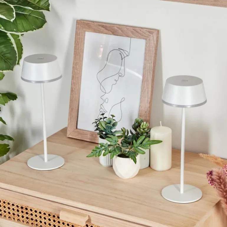 Romdrup Lampe de table d'extérieur, Lampe à poser LED Blanc, 1 lumière