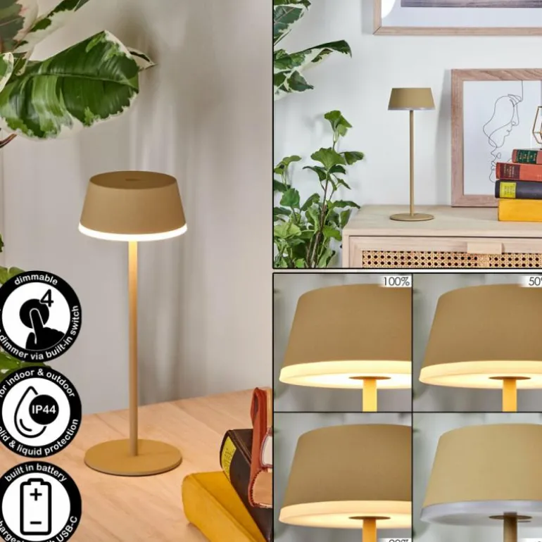 Romdrup Lampe de table d'extérieur, Lampe à poser LED Sable, 1 lumière