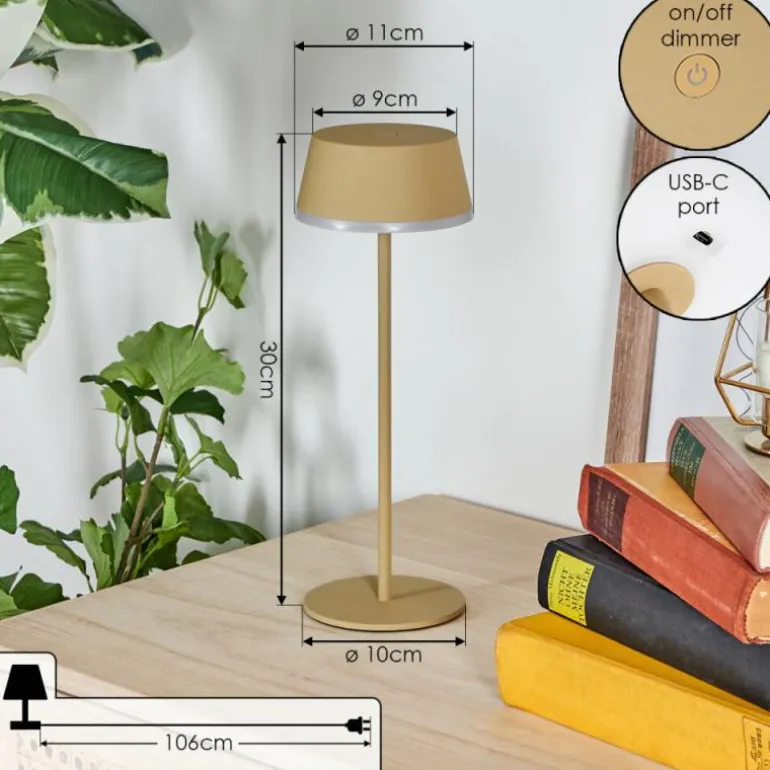 Romdrup Lampe de table d'extérieur, Lampe à poser LED Sable, 1 lumière