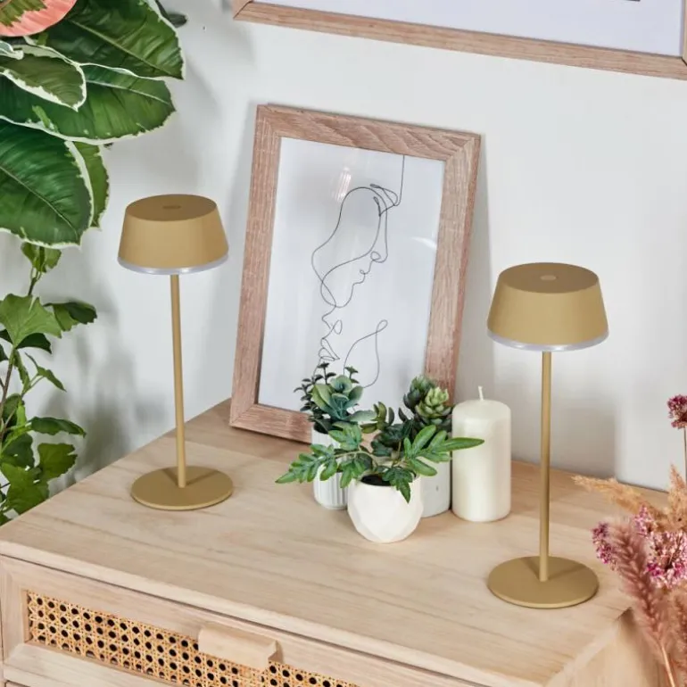 Romdrup Lampe de table d'extérieur, Lampe à poser LED Sable, 1 lumière