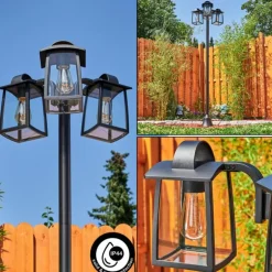 Réverbère Trosa Noir, 3 lumières