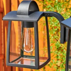 Réverbère Trosa Noir, 3 lumières