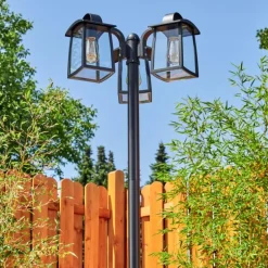 Réverbère Trosa Noir, 3 lumières