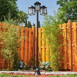 Réverbère Trosa Noir, 3 lumières