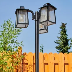 Réverbère Trosa Noir, 3 lumières