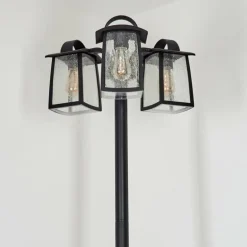 Réverbère Trosa Noir, 3 lumières