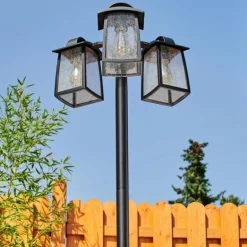 Réverbère Trosa Noir, 3 lumières