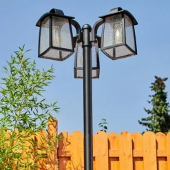 Réverbère Trosa Noir, 3 lumières