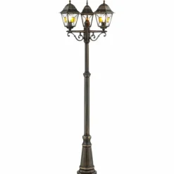 Réverbère Brilliant Janel Noir, 3 lumières