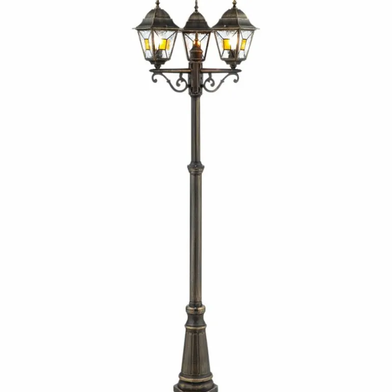 Réverbère Brilliant Janel Noir, 3 lumières