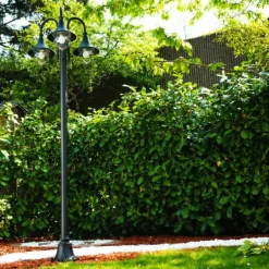 Réverbère Elgin Noir, 3 lumières