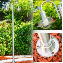 Réverbère Elima Acier inoxydable, 2 lumières