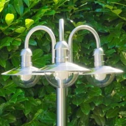 Réverbère Elima Acier inoxydable, Transparent, 3 lumières