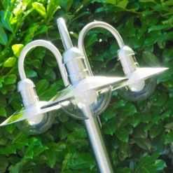 Réverbère Elima Acier inoxydable, Transparent, 3 lumières