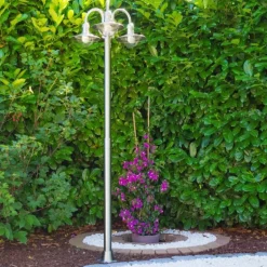 Réverbère Elima Acier inoxydable, Transparent, 3 lumières