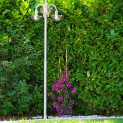 Réverbère Elima Acier inoxydable, Transparent, 3 lumières