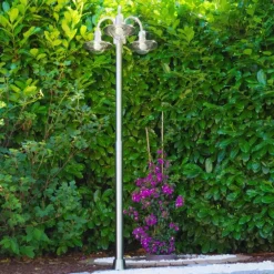 Réverbère Elima Acier inoxydable, Transparent, 3 lumières