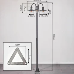 Réverbère Elima Anthracite, 3 lumières