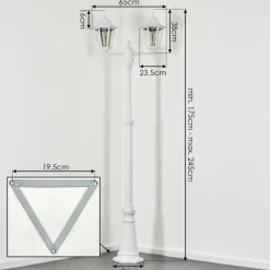 Réverbère Hongkong Blanc, 2 lumières