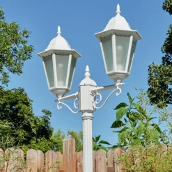 Réverbère Hongkong Blanc, 2 lumières