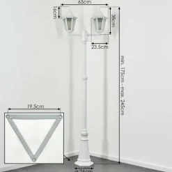 Réverbère Hongkong Blanc, 2 lumières