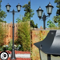 Réverbère Hongkong Noir, 2 lumières