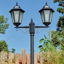 Réverbère Hongkong Noir, 2 lumières