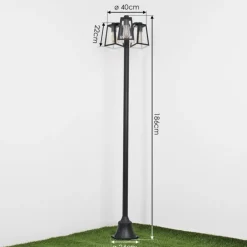 Réverbère Juanico Noir, 3 lumières