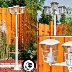 Réverbère Lalwori Blanc, 3 lumières