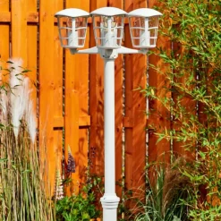 Réverbère Lalwori Blanc, 3 lumières