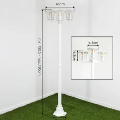 Réverbère Lalwori Blanc, 3 lumières