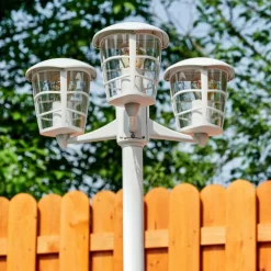 Réverbère Lalwori Blanc, 3 lumières