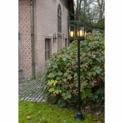 Réverbère Lutec Pine Noir, 3 lumières