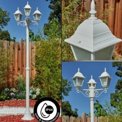 Réverbère Naofe Blanc, 3 lumières