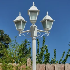 Réverbère Naofe Blanc, 3 lumières