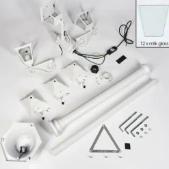 Réverbère Naofe Blanc, 3 lumières