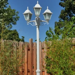 Réverbère Naofe Blanc, 3 lumières