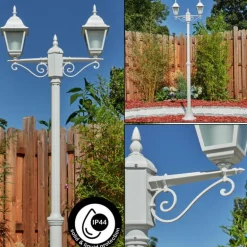 Réverbère Naofe Blanc, 2 lumières