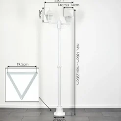 Réverbère Naofe Blanc, 2 lumières