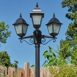 Réverbère Naofe Noir, 3 lumières