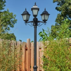 Réverbère Naofe Noir, 3 lumières