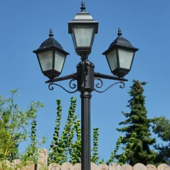 Réverbère Naofe Noir, 3 lumières