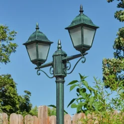 Réverbère Naofe Vert, Noir, 2 lumières