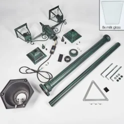 Réverbère Naofe Vert, Noir, 2 lumières