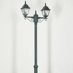 Réverbère Naofe Vert, Noir, 2 lumières