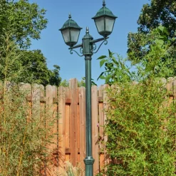 Réverbère Naofe Vert, Noir, 2 lumières