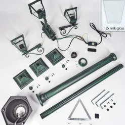 Réverbère Naofe Vert, Noir, 3 lumières