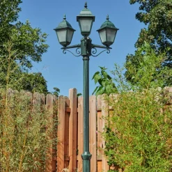 Réverbère Naofe Vert, Noir, 3 lumières