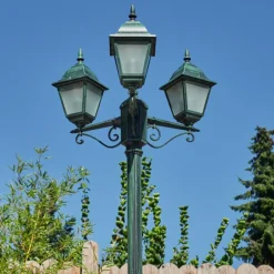 Réverbère Naofe Vert, Noir, 3 lumières